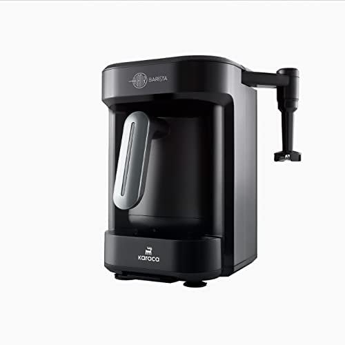 Karaca Hatır Barista Cappuccino and Turkish Coffee Machine, Anthracite, Cappuccino Machine, 735 Watt, 5 Cup Capacity, Coffee Maker with Milk Frother, Milk Drink Heating