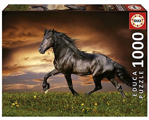 Educa - Puzzle 1000 Teile für Erwachsene | Friese in der Dämmerung, 1000 Teile Puzzle für Erwachsene und Kinder ab 14 Jahren, Pferdepuzzle (19555)