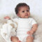 Enjoy with Love Neue 24inch Dunkelbraune Haut Reborn Baby Puppe lebensechte echte Baby Puppe Wurzelhaar Kunst Made 3D Haut Lifelike Baby Collectible Puppe (Brown Eyes)