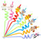 JOFONY Lot de 24 pailles en plastique, colorées avec différents motifs animaux, pailles réutilisables avec différents motifs d'animaux pour accessoires de fête