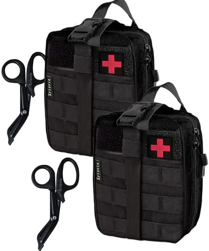 2pcs Krisvie erste hilfe tasche,molle leer tactical gürteltasche edc taktische ifak kleine pouch Geeignet für Outdoor, first aid gürtel bag,Camping