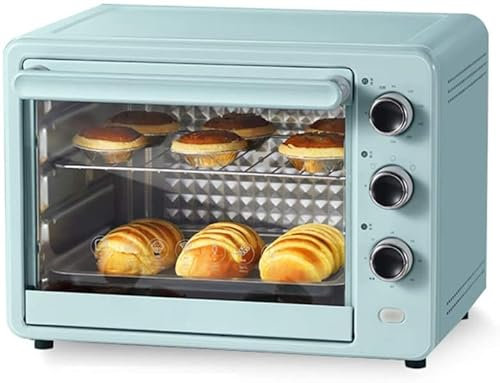 Multi-Function Oven，32L Toaster Oven Timer Double Glass Door Top And Bottom Heat Black Convection Countertop Toaster Oven Useful