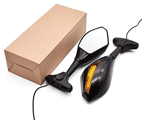 ZUWEPO Universal Motorrad LED Blinker Kontrollleuchte Seitenspiegel für Yamaha SEROW 250 TTR 125 250 600 XT250 TRICKER DT 230 125 (Color : Black)