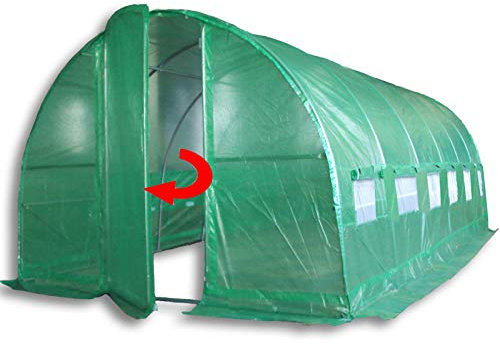 6m x 3m Polytunnel Strongest In It's Class a fully Galvanised Structure with more Diagonal & Roof Bracing than all others. Metal Hinged Door | Rear Zippered Wide Access Door | Groundbar Kit.