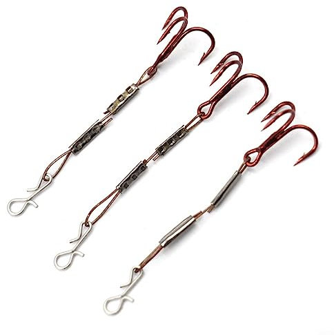 3Pcs Pike Perch Bass for PREDATOR Lure Fishing Stingers Treble Hooks Stainless Steel Bass Pollock Cod Herring Sea Fishing Tackle Fishing Accessories
