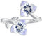 MeiLiSis Pueple Blumen-Offener Ring, Farbverlauf-Emaille-Verlobungsring, Verstellbar, Zierliche Fingerband-Verlobungsringe Für Frauen, Mädchen, Ihre Freundin, Klassische Schmuckgeschenke