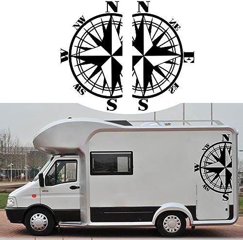 RANRAO adesivi grafici per camper, universali per auto, furgoni, roulotte, colore nero