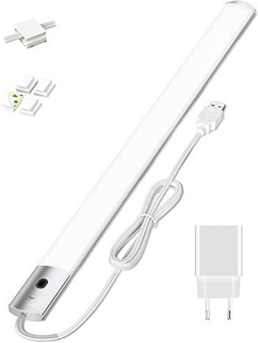 Unterbauleuchte küche LED Dimmbar, 40CM Schrankbeleuchtung Mit Hand-Sweep Sensor, 3 Farbmodi Unterschrank Beleuchtung küche 2700/4000/6500K, LED leiste Nachtlicht für Werkbank,Kleiderschran (2)
