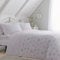 Dreams & Drapes - White Floral Lavender Duvet Cover - King Size (230 x 220cm) - Classic Ruffle & White Lace/Frill - Lilac Floral Bedding - Vintage Botanical Print