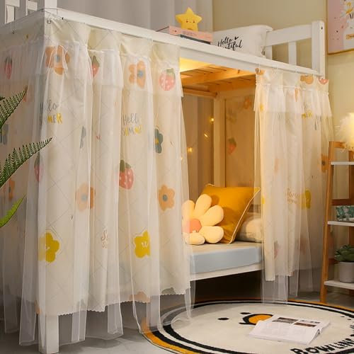 haozaikeji Vorhang für Bett Mädchen Jungen Vorhänge Kinder Bettvorhang Etagenbett Betthimmel Hochbett Kind Bettzelt Schlafsaal Bettvorhänge Studentenwohnheim Vorhang Bett Zelt Umrandung Schlafzimmer
