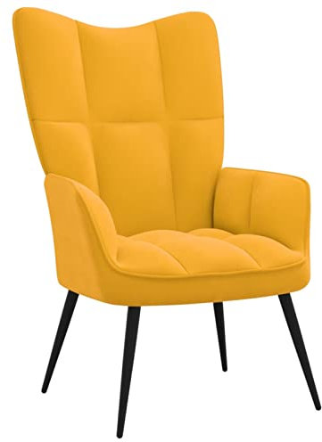 ZEYUAN Poltrona Relax Giallo Senape in Velluto,Poltrona Relax,Poltrona TV Relax,Poltrona Relax Moderna,Poltrona Relax Soggiorno(SPU:328080)