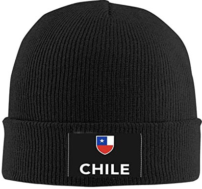 874 Klassische Beanie Mütze Chile-Flagge Kopfbedeckung Design Slouch Beanie Mütze Bequem Beanie Mütze Für Damen Männer Frauen 30X18 cm