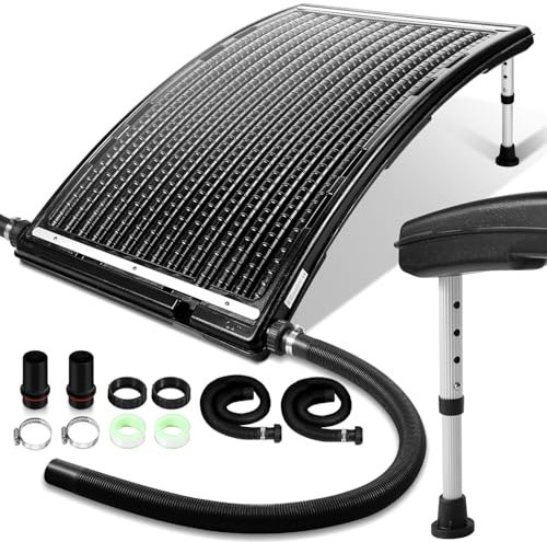 Fiqops 3X Poolheizung Solar, Sonnenkollektor Pool 113 x 69 x 35cm,Solarheizung 10000 L/H,32-40mm Anschluss Solar Poolheizung Erweiterbar,Solaranlage für Warmwasser Gartendusche Pool,Solarkollektor