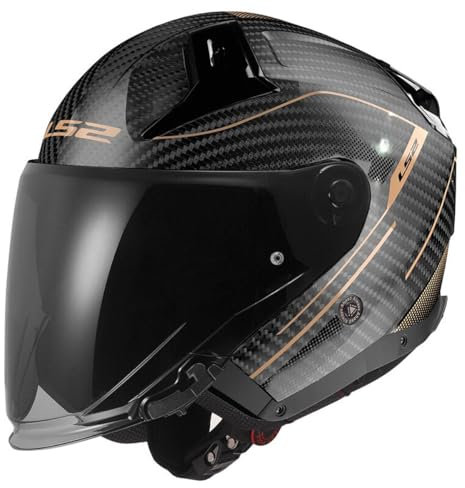 LS2, Jet-Motorradhelm INFINITY II CARBON COUNTER Antique Gold, S