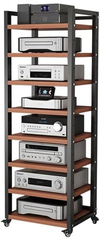 Mobile stereo hi fi rack hifi Studio Home Office Mobile per Componenti Stereo, Alto 161cm Supporto per Intrattenimento per Componenti Multimediali / Lettori DVD / Dispositivi di Gioco(8 Tier-60cm Wide