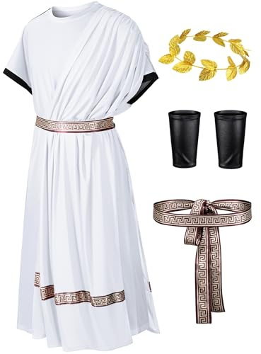 Missanabie Toga-Kostüm für Herren, griechischer Gott, römisch, Cosplay, Outfit, Halloween, Robe, Zubehör-Set
