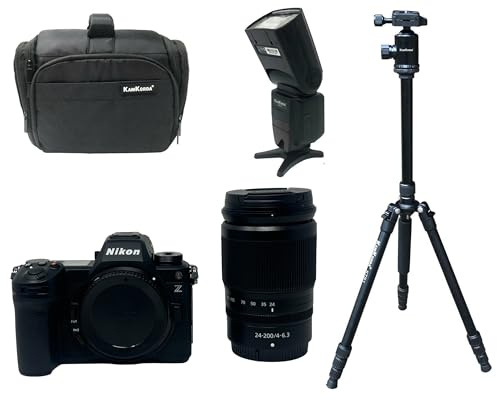 KamKorda Camera Bag + Flash + Tripod + Z6 III Mirrorless Digital Camera with Z 24-200mm f/4-6.3 VR Lens, 24.5MP Partially-Stacked CMOS Sensor, 6K Raw Video + 2 Year Warranty