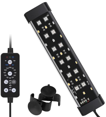 Hygger Submersible LED Light, Full Spectrum 24/7 Fish Tank Light with 9 Colors, Adjustable Timer Brightness for 20-43cm Planted and Freshwater Aquariums