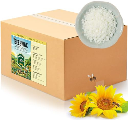 Bienenwachs Pastillen 4.5KG/9KG - Natürliches Weißes Bienenwachs für Kerzenherstellung, Bienenwachs für Kosmetik und Hautpflege - Bienenwachs für DIY-Projekte(4.5KG)