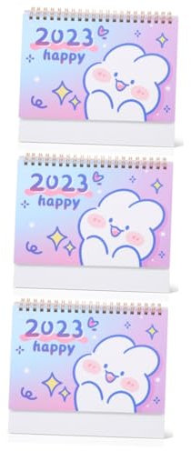 3St Tischkalender 2023 büroartikel büromaterial studenten kalender jahreskalender Stehender Kalender Standkalender 2023 Heimdekoration Memo-Heimkalender Memo Tischkalender Eisen EXCEART