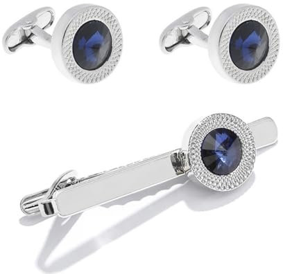 Pinces à Cravate et Boutons de Manchette，Boutons de manchette ronds，pour Fête de Mariage Réunion d'affaires Fête des Pères Saint Valentin.