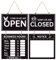 Abierto Cerrado Escaparate Escaparate Horas Horario Abierto y Cerrado Escudo | Conjunto de signos intercambiables para horarios comerciales, pequeñas empresas, tiendas, oficina