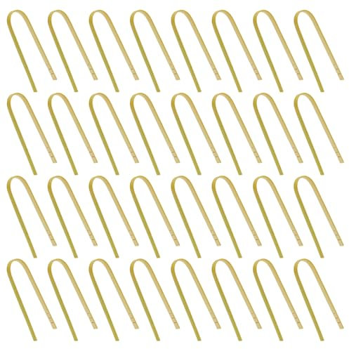 Bamboo Tongs 32 Pcs Toaster Tongs Wooden,Mini Bamboo Tongs,9cm Disposable Bamboo Tongs,100% Bamboo,Polished Carefully,No Burrs,Suitable for Buffet,Kitchen Pick-Up,Home Cooking
