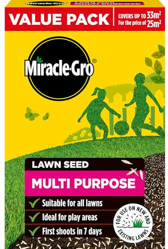 Miracle-Gro Multi Purpose Lawn Seed, Child & Pet Friendly, Coverage 33m2, 1kg Box