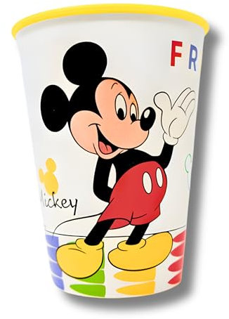 Stor Gobelet Mickey Mouse pour enfants - Sans BPA - Gobelet coloré - 260 ml avec Pluton - Gobelet pour enfant garçon - Tasse de camping - En plastique réutilisable