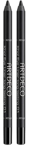 ARTDECO Khol Eyeliner Long-Lasting - Kajal langanhaltend, für weiche verblendete Effekte, schwarz, wasserfest - 1 x 1,2 g (Packung mit 2)