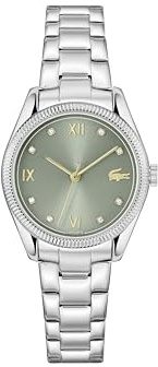Lacoste Uhr mit DREI-Zeiger-Quarzwerk für Damen Kollektion Parisienne mit Silbernes Edelstahlarmband - 2001421