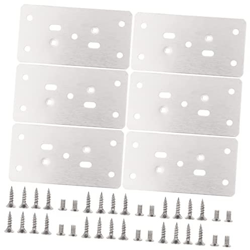 Homoyoyo 6Pcs Cabinet Hinge Repair Plates Durable Repair Kit with Screws for Easy Installation Reliable Door Cover for Furniture Restoration