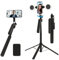 Auto Face Tracking Tripod with Gesture Control & Motion Sensor, 70.9 Extendable 360° Phone Tripod Stand with Light, No App,for TikTok/Vlog/Live Stream/Video Recording (Black with 4 Accessories)