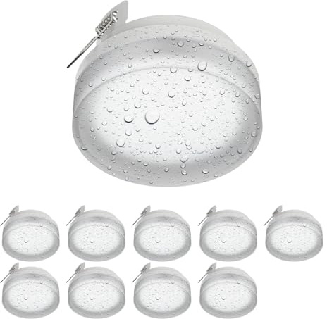 ledscom.de 10x Deckenleuchte IPLY, IP44, weiß matt, rund, inkl. GX53 LED Leuchtmittel, 560lm, weiß