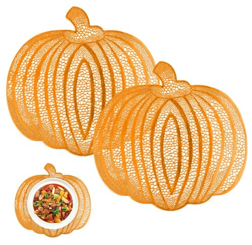 Tovaglietta da tavola Halloween 2 Pezzi Sottobicchiere Termoisolante con | Tovaglietta Decorativa in Stile Rustico Per Feste, Raduni, Cucina, Sala Da Pranzo, Ufficio, Casa, Appartamento, Ho
