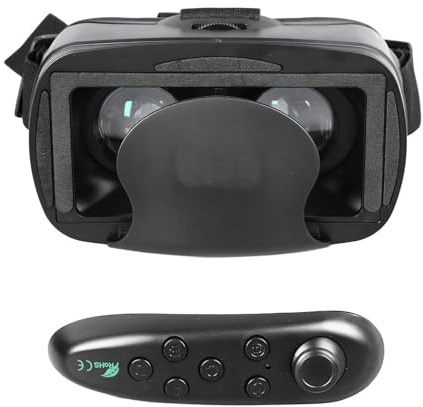 Asixxsix Virtual-Reality-VR-Headset, 3D-Brille MIT Fernbedienung, Beeinträchtigt Visuelles Erlebnis, Bequem und Anpassbar, Schutz vor Schötlichem Licht, Kompatibel für