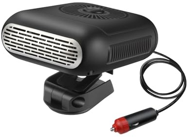 Aartner Auto Heizlüfter, 12V/24V Auto Heizung, Tragbare Autoheizung, 2 in 1 Heizung Kühlung Auto Fenster Defroster Demister, 360° Drehbarer mit Zigarettenanzünder (12v)