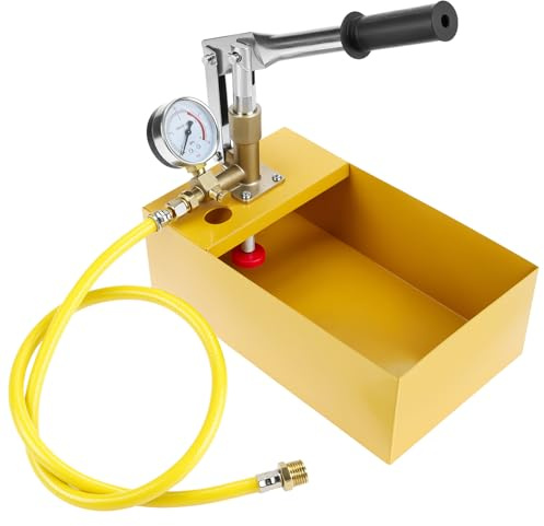 QWORK® Pompe à pression manuelle, 40bar, pompe de test, utilisée pour détecter les conduites d'eau et le chauffage au sol