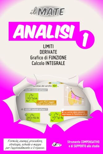 il MATE - ANALISI 1: Formule, esempi, procedure e strategie; schede e mappe per l’apprendimento e il ripasso di limiti, derivate, studio del grafico di una funzione, calcolo integrale.