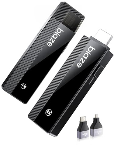 biaze G01 Transmisor y receptor HDMI inalámbrico 4K, alcance de 394 pies, kit Plug & Play para PC, TV, monitor, proyector, soporta 1080P @ 60 Hz