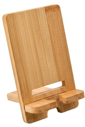 Bamboo Phone Stand for Desk,Natural bamboo Mobile Phone Holder Tablet Stand | Portable Desktop Dock Compatible with iPhone 16 15 14 13 Pro Max, iPad, Samsung, E-readers (Original Bamboos Color)