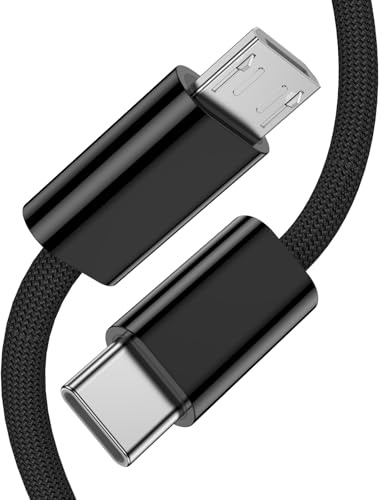 KAYQINHO Câble USB-C vers Micro-USB de 1M, câble de Transfert de données tressé Micro-USB vers USB-C pour Anciens téléphones Android, Kindle, PS4, Xbox One et Bien d'autres appareils.
