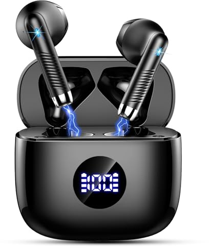 2026 Nuovo Cuffie Bluetooth 5.4, Auricolari Bluetooth Stereo HiFi, 40 Ore Cuffiette In Ear con 4 ENC Cancellazione Rumore Mics, IP7 Impermeabili Cuffie Senza Fili, Cuffiette Touch Control, LED Display