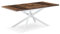 B&D home Esstisch BEA | ausziehbar 120-160 x 80 cm, 4-6 Personen Küchentisch Holztisch mit Kreuzgestell weiß für Küche, Esszimmer | Industrial modern Design | Texas-Eiche, 11202-XW-EITE