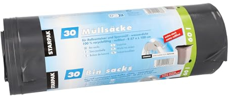 PAPSTAR 120 Müllsäcke, LDPE 60 l 100x57cm grau