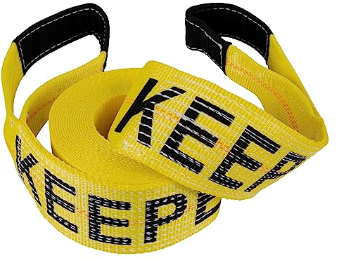 Keeper Tow Straps Heavy Duty with Loops - 4 x 30' Recovery Strap, 20,000 lbs Break Strength - Towing Strap for Cars, Trucks, and SUVs
