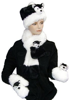 Plüsch Winterset Husky (Schal, Mütze, Handschuhe)