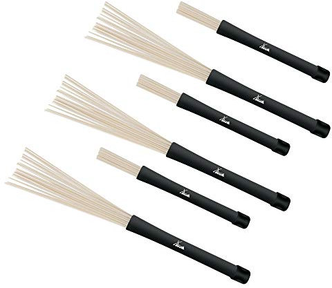 3 Paar SET XDrum NJB3 Jazzbesen Nylon-Brushes (Jazz, Big Band, Schlagzeug Drum Besen) blau
