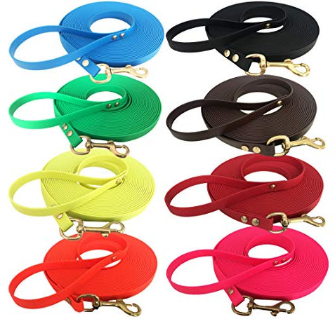 bio-leine Schleppleine 12mm breit - 25,0 m lang in Grau I Hundeleine mit Handschlaufe aus Beta Biothane - Leine für kleine und große Hunde I wasserabweisend