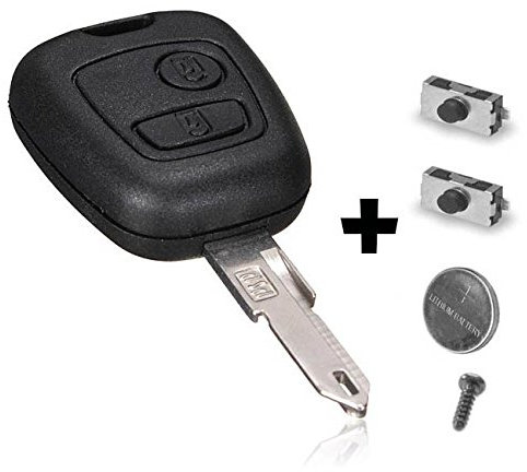 Llave Plip compatible con 106 206 306 205 405 406 Kit + 2 switches Carcasa Mando a distancia @Pro-Plip
